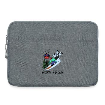 Skier Statement Winter Sports Ski Jumping Mountain - Laptop bag 15" - heather grey - Front
