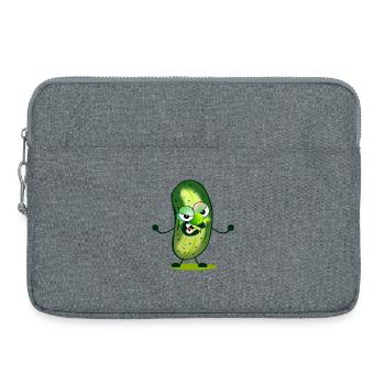 Dessin animé de cornichons - Sacoche pour ordinateur portable 15 pouces - gris chiné - Devant