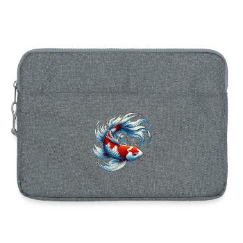 Carpe Koi japonaise japonaise - Sacoche pour ordinateur portable 15 pouces - gris chiné - Devant