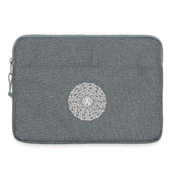 School of fish in circle and black and white sun - Laptop bag 15" - heather grey - Front