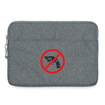 Stop War / Revolver interdit ! - Sacoche pour ordinateur portable 15 pouces - gris chiné - Devant