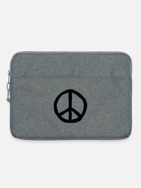 Peace-Zeichen / Simpel - Laptoptasche 15" - Grau meliert