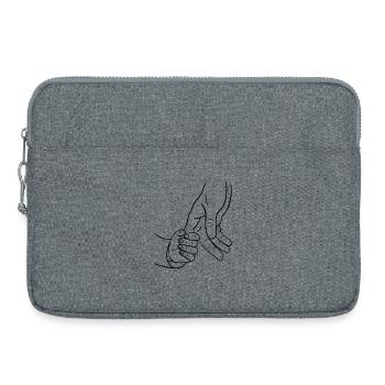 Hände von Vater und Sohn - Laptoptasche 15" - Grau meliert - Vorne