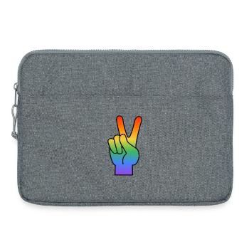 Signe de paix arc-en-ciel - Sacoche pour ordinateur portable 15 pouces - gris chiné - Devant