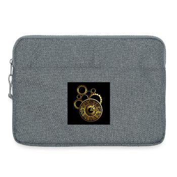 Golden movement with gear motifs - Laptop bag 15" - heather grey - Front