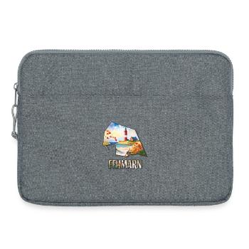 Aquarell Landkarte Fehmarn - Laptoptasche 15" - Grau meliert - Vorne