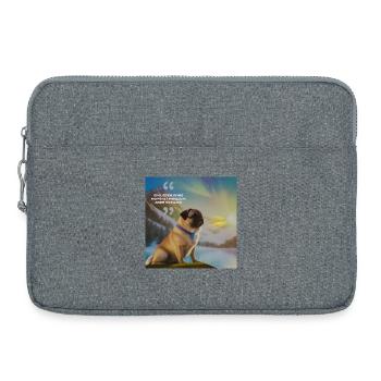 Welpen im Polarlicht mit Spruch - Laptoptasche 15" - Grau meliert - Vorne