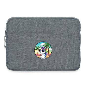 Cool Unicorn Beach Holiday Summer Vibes - Laptop bag 15" - heather grey - Front