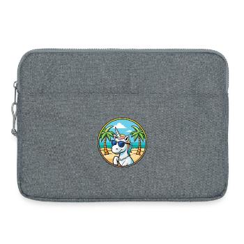 Cool Unicorn Beach Holiday Summer Vibes - Laptop bag 15" - heather grey - Front