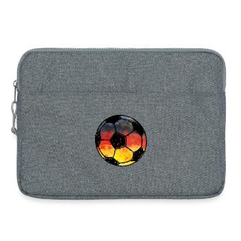 Soccer Germany - black red gold - Laptop bag 15" - heather grey - Front