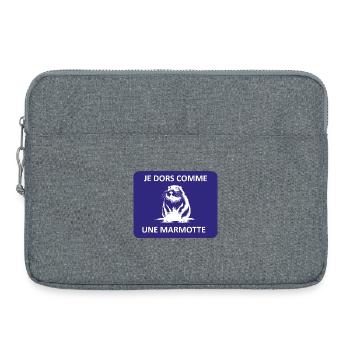I sleep like a groundhog - Laptop bag 15" - heather grey - Front