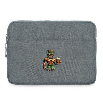 Design culturel Tiki - Sacoche pour ordinateur portable 15 pouces - gris chiné - Devant