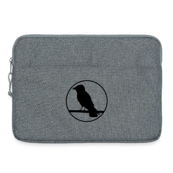 Design de mandala unique en noir et blanc - Sacoche pour ordinateur portable 15 pouces - gris chiné - Devant