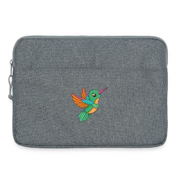 Colibri Mascotte mignonne Personnage de dessin animé Kawaii - Sacoche pour ordinateur portable 15 pouces - gris chiné - Devant