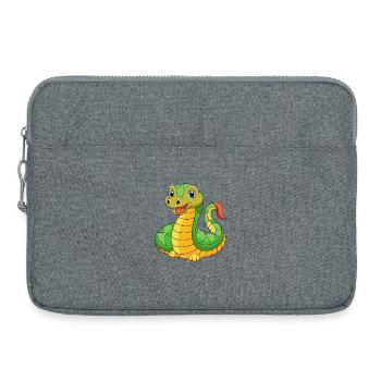 Anaconda Cute Mascot Cartoon Character Kawaii - Laptop bag 15" - heather grey - Front