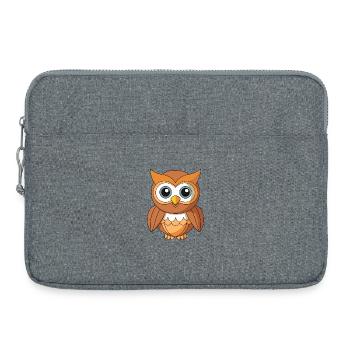 Eule Niedliche Maskottchen Zeichentrickfigur Kawaii - Laptoptasche 15" - Grau meliert - Vorne