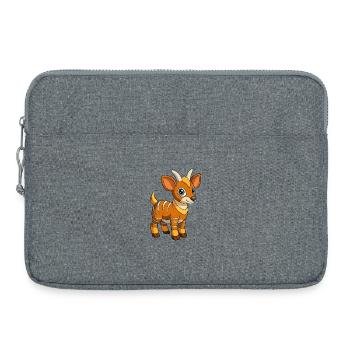 Okapi Niedliche Maskottchen Zeichentrickfigur Kawaii - Laptoptasche 15" - Grau meliert - Vorne