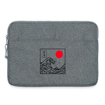 T Shirt japon grande vague kanagawa zen - Sacoche pour ordinateur portable 15 pouces - gris chiné - Devant