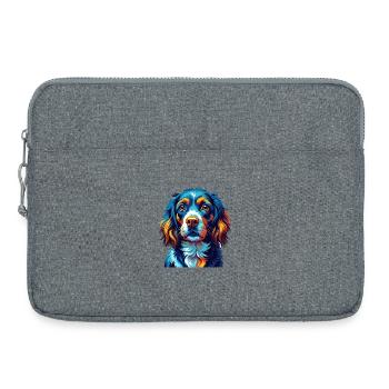 Épagneul alpin Chien race Coloré Dessin animé Kawaii - Sacoche pour ordinateur portable 15 pouces - gris chiné - Devant