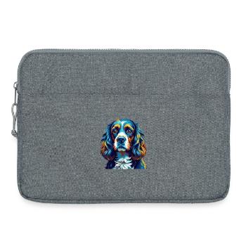 Cocker américain Spaniel Chien Race Dessin animé Kawaii - Sacoche pour ordinateur portable 15 pouces - gris chiné - Devant
