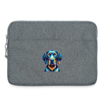 Belgian Pointer Dog Breed Colorful Cartoon Kawaii - Laptop bag 15" - heather grey - Front
