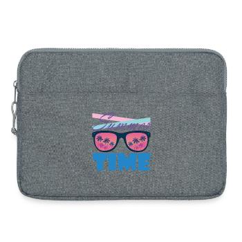 Sommerzeit Palmen-Sonnenbrille - Laptoptasche 15" - Grau meliert - Vorne