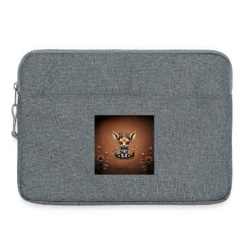 Cerf mignon dans le style des dessins animés. - Sacoche pour ordinateur portable 15 pouces - gris chiné - Devant