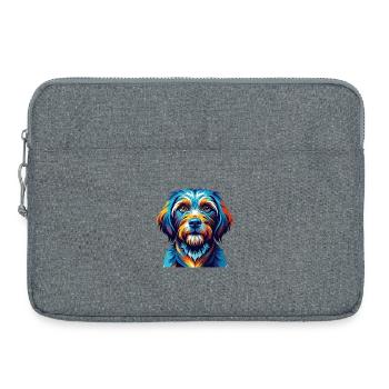 Griffon Fauve De Bretagne Dog Breed Cartoon Kawaii - Laptop bag 15" - heather grey - Front