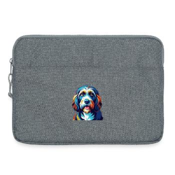 Petit Basset Griffon Vendéen Hunderasse Karikatur - Laptoptasche 15" - Grau meliert - Vorne