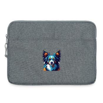 Papillon Hunderasse Bunte Karikatur Kawaii - Laptoptasche 15" - Grau meliert - Vorne