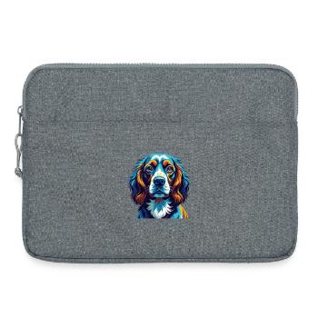 Saint Usuge Epagneul Chien Race Dessin Animé Kawaii - Sacoche pour ordinateur portable 15 pouces - gris chiné - Devant
