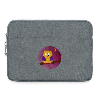 Eule Uhu Dots Punkte Kreis Wald lila Kinder Tiere - Laptoptasche 15" - Grau meliert - Vorne