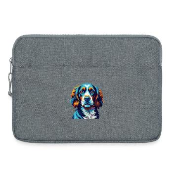 Épagneul alpin Chien race Coloré Dessin animé Kawaii - Sacoche pour ordinateur portable 15 pouces - gris chiné - Devant