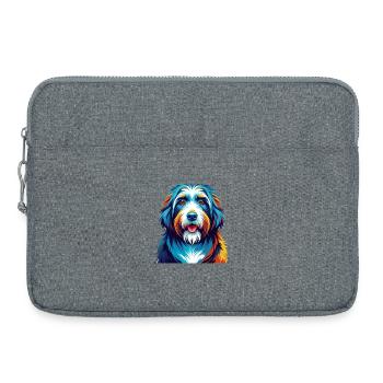 Bearded Collie Chien Race Coloré Dessin Animé Kawaii - Sacoche pour ordinateur portable 15 pouces - gris chiné - Devant