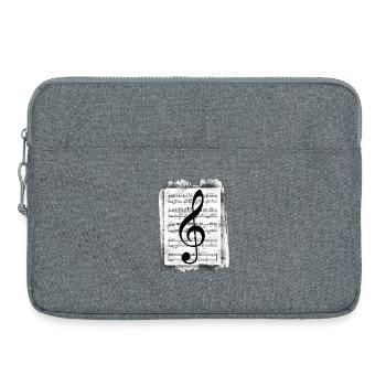 Musique de note de musique - Sacoche pour ordinateur portable 15 pouces - gris chiné - Devant
