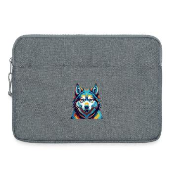 Seppala Sibérien Traîneau Chien Race Dessin Animé Kawaii - Sacoche pour ordinateur portable 15 pouces - gris chiné - Devant