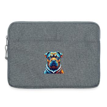 Shar Pei Dog Breed Colorful Cartoon Kawaii - Laptop bag 15" - heather grey - Front