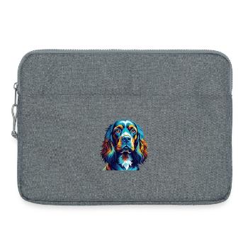 Sussex Spaniel Chien Race Coloré Dessin Animé Kawaii - Sacoche pour ordinateur portable 15 pouces - gris chiné - Devant