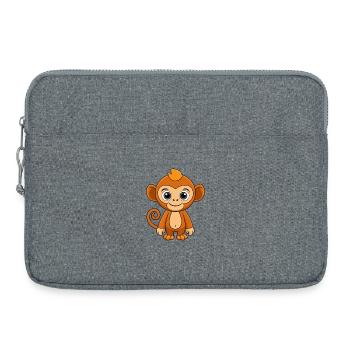 Singe Mignon Mascotte Personnage De Dessin Animé Kawaii - Sacoche pour ordinateur portable 15 pouces - gris chiné - Devant