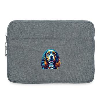 Cocker américain Spaniel Chien Race Dessin animé Kawaii - Sacoche pour ordinateur portable 15 pouces - gris chiné - Devant