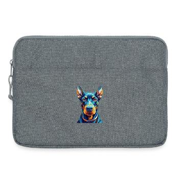 Doberman Pinscher Dog Breed Cartoon Kawaii - Laptop bag 15" - heather grey - Front