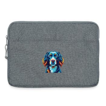 German Longhaired Pointer Dog Breed Cartoon Kawaii - Laptop bag 15" - heather grey - Front