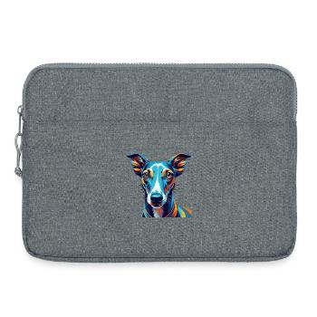 Galgo Español Hunderasse Bunt Karikatur Kawaii - Laptoptasche 15" - Grau meliert - Vorne