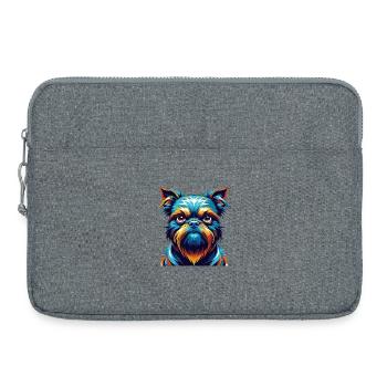Griffon Bruxellois Hunderasse Karikatur Kawaii - Laptoptasche 15" - Grau meliert - Vorne