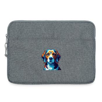 Kerry Beagle Chien Race Coloré Dessin animé Kawaii - Sacoche pour ordinateur portable 15 pouces - gris chiné - Devant