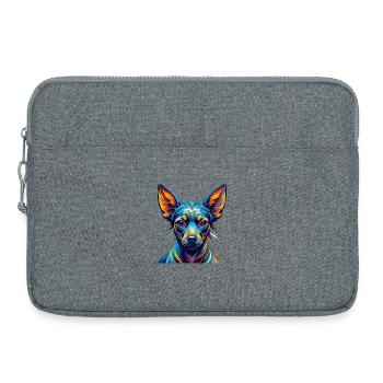 Mexican Hairless Dog Breed Colorful Cartoon Kawaii - Laptop bag 15" - heather grey - Front
