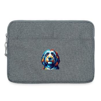 Petit Basset Griffon Vendéen Hunderasse Karikatur - Laptoptasche 15" - Grau meliert - Vorne