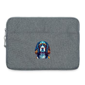 Épagneul russe Chien Race Coloré Dessin animé Kawaii - Sacoche pour ordinateur portable 15 pouces - gris chiné - Devant