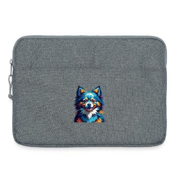 Zwergspitz Hunderasse Bunte Karikatur Kawaii - Laptoptasche 15" - Grau meliert - Vorne