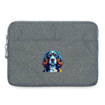 Epagneul Chien Race Coloré Dessin Animé Kawaii - Sacoche pour ordinateur portable 15 pouces - gris chiné - Devant